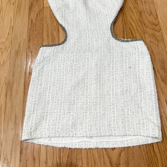 NBD Kenzie Mini Dress in White Tweed Metallic REVOLVE size L - Picture 3 of 12
